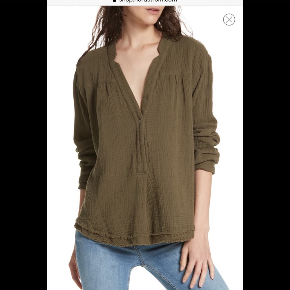 FREE PEOPLE CHANGING HORIZONS TOP OLIVE GREEN SM
